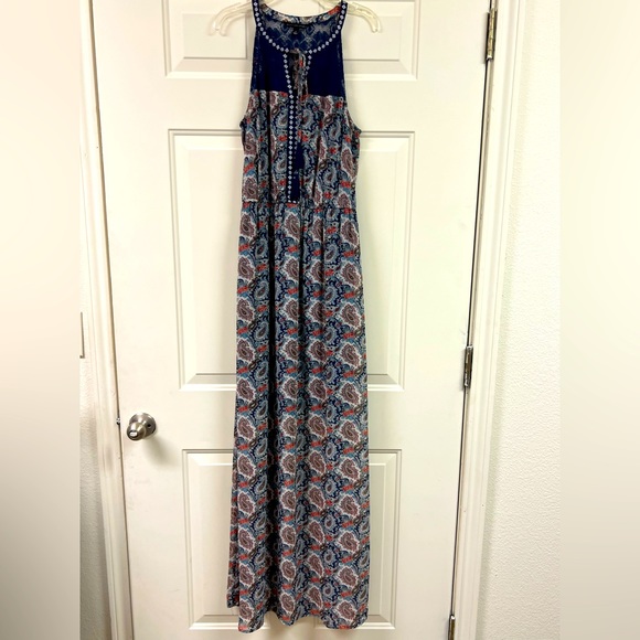 Multicolored sleeveless maxi-dress size small - Picture 1 of 8
